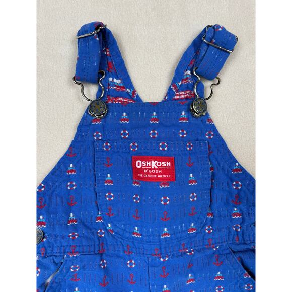 VINTAGE Oshkosh B'Gosh nautical overalls 18M EUC Made in USA 100% cotton - Picture 4 of 8